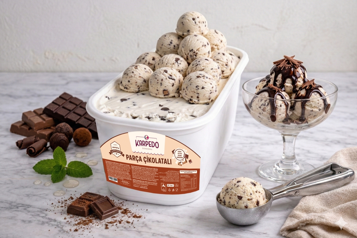 Karpedo Parça Çikolatalı Reyon Dondurma 4 kg
